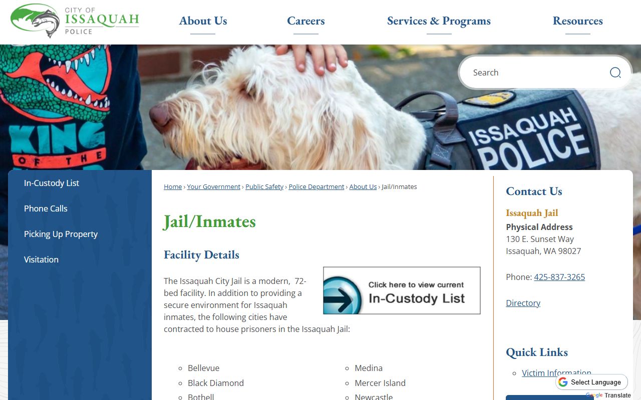 Issaquah 72 Hour Booking jail inmates list