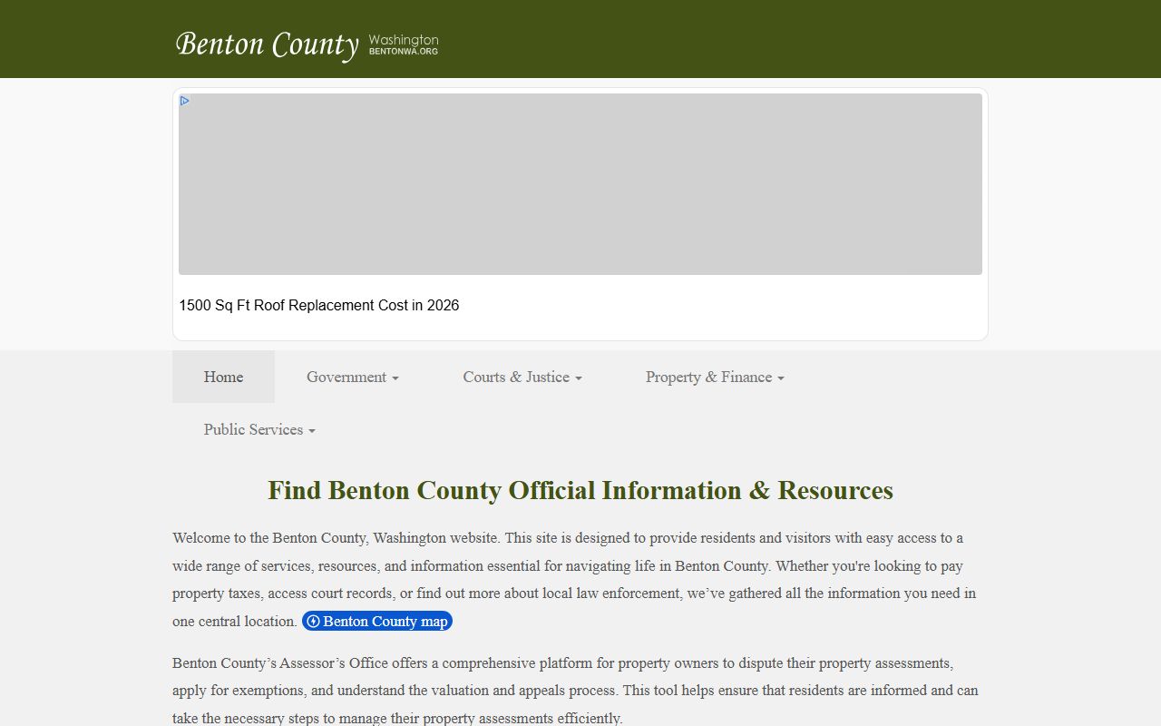 Benton County 72 Hour Booking sheriff page