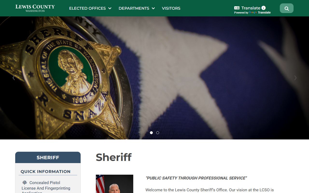 Lewis County 72 Hour Booking Sheriff page