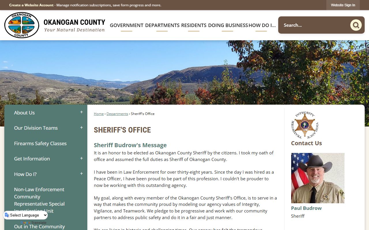 Okanogan County 72 Hour Booking sheriff department