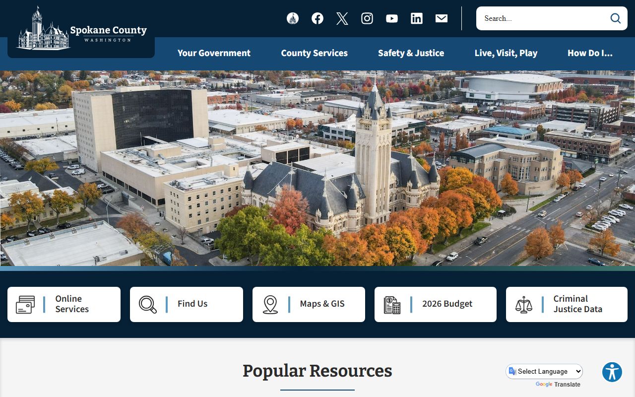Spokane County website 72 Hour Booking resources