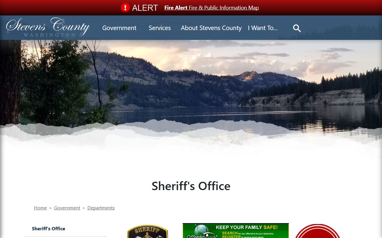 Stevens County Sheriff 72 Hour Booking page