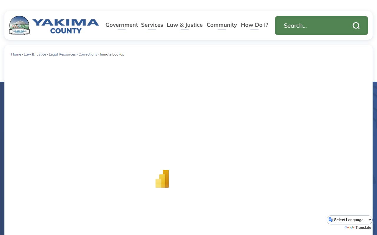 Yakima County 72 Hour Booking inmate lookup search interface