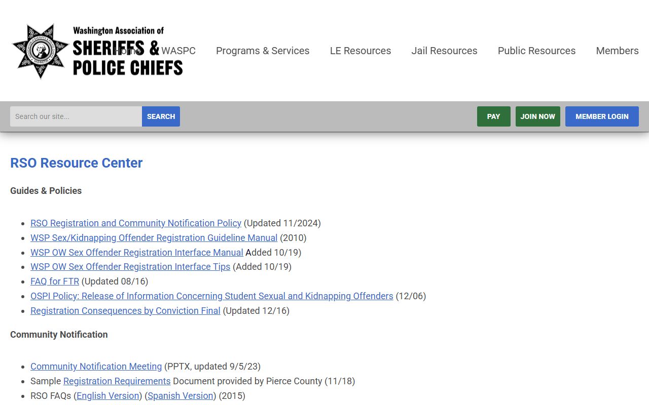 Washington 72 Hour Booking sex offender resource center