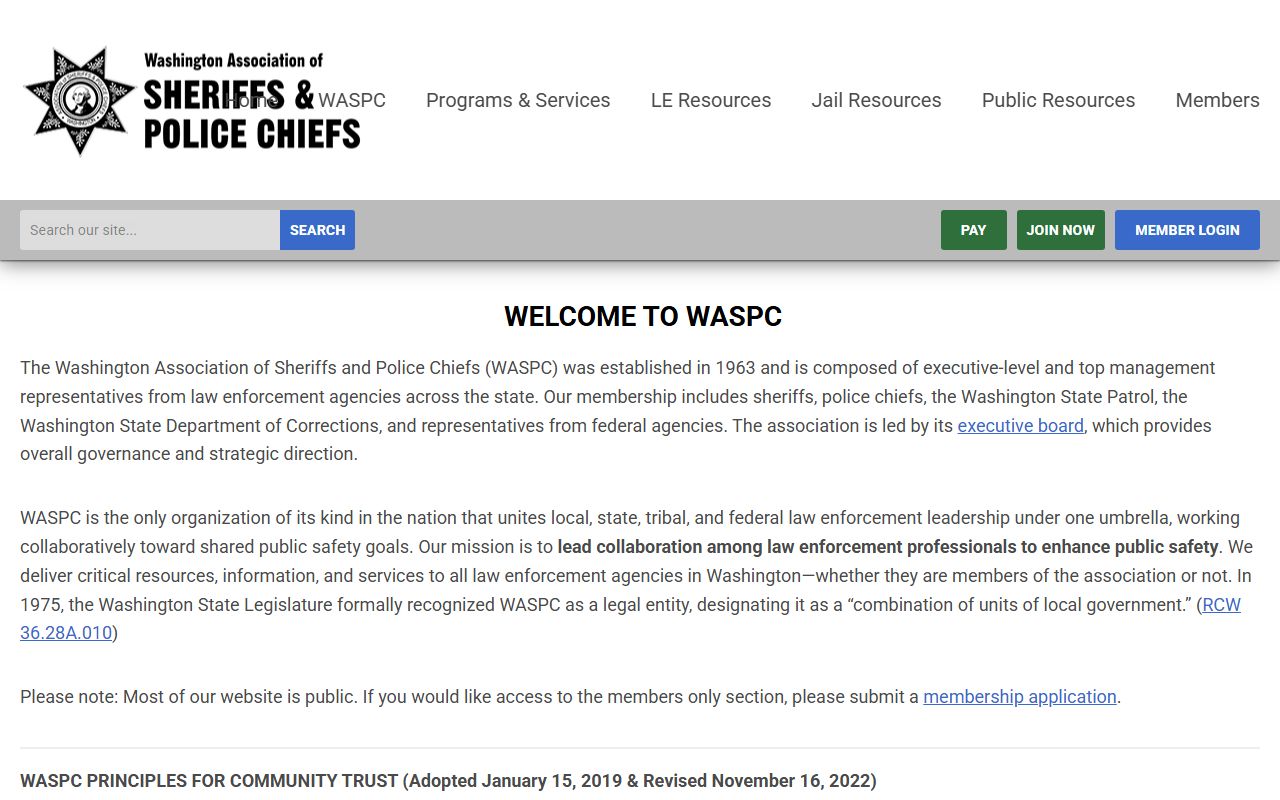 Washington 72 Hour Booking WASPC sex offender registry