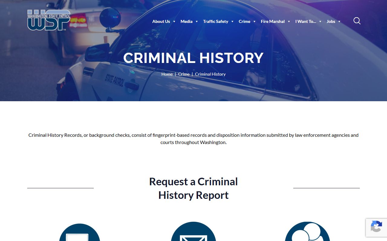 Washington 72 Hour Booking WSP Criminal History portal